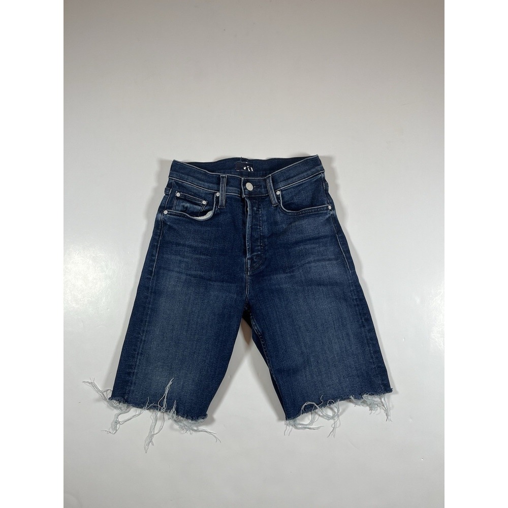 MOTHER Tomcat Bermuda Shorts Womens 23 Fray Mi Amour Denim